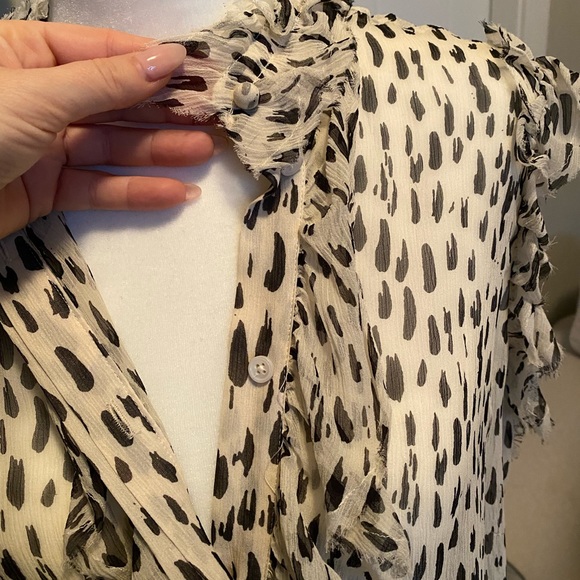 Seven for all mankind - chiffon sleeveless blouse animal print - Picture 4 of 6